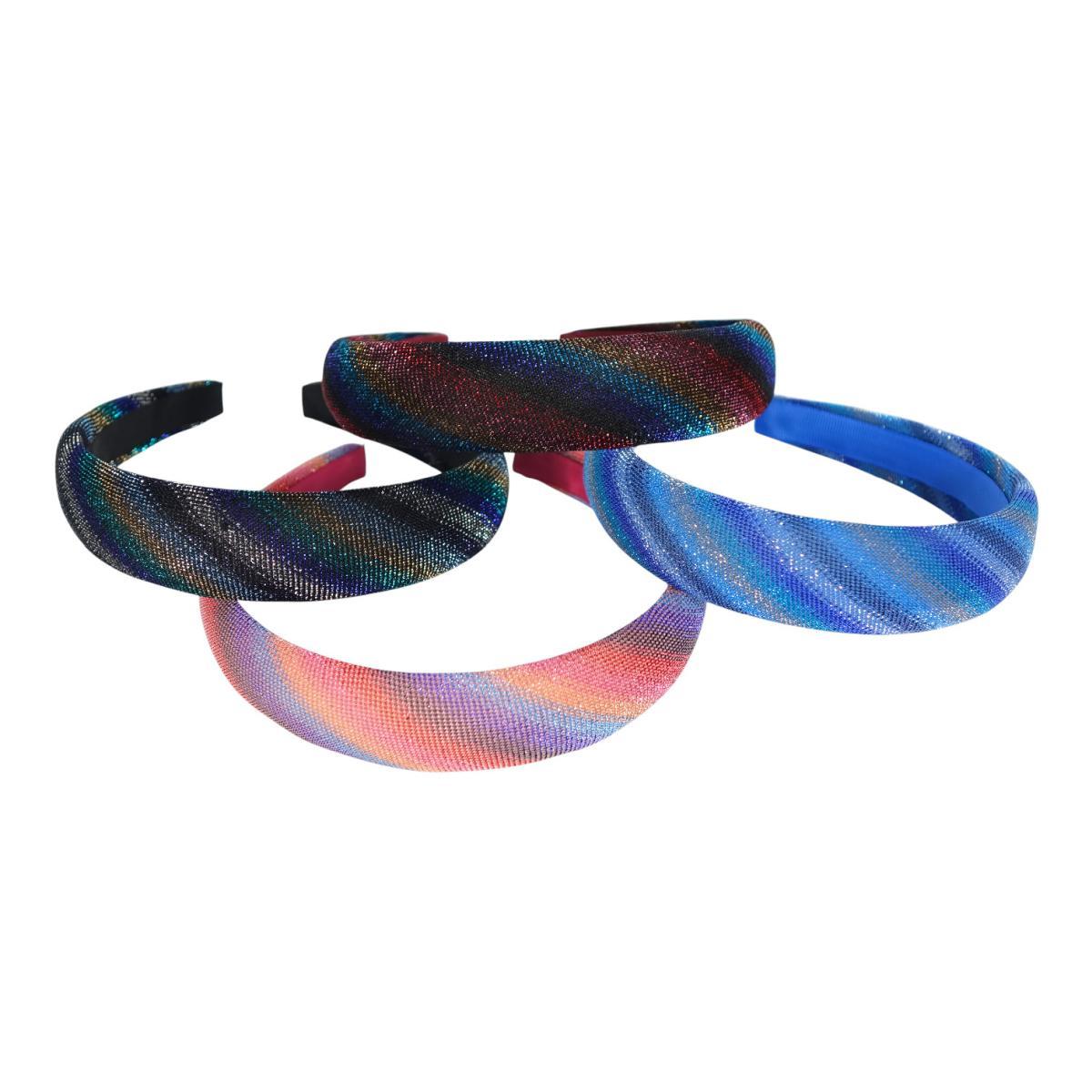 Cerchietto per capelli imbottito glitterato in poliestere Lillà