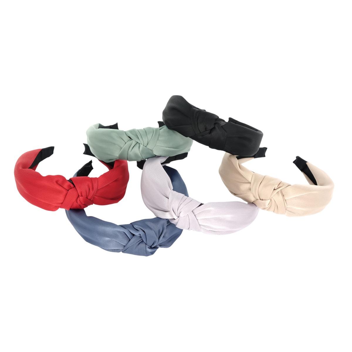 Cerchietto per capelli con nodo in tessuto colori assortiti Lillà