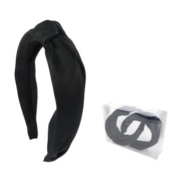 Cerchietto per capelli con nodo in tessuto nero Lillà