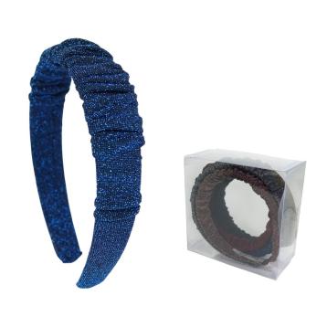 Cerchietto per capelli in poliestere plissè glitter colori assortiti Lillà