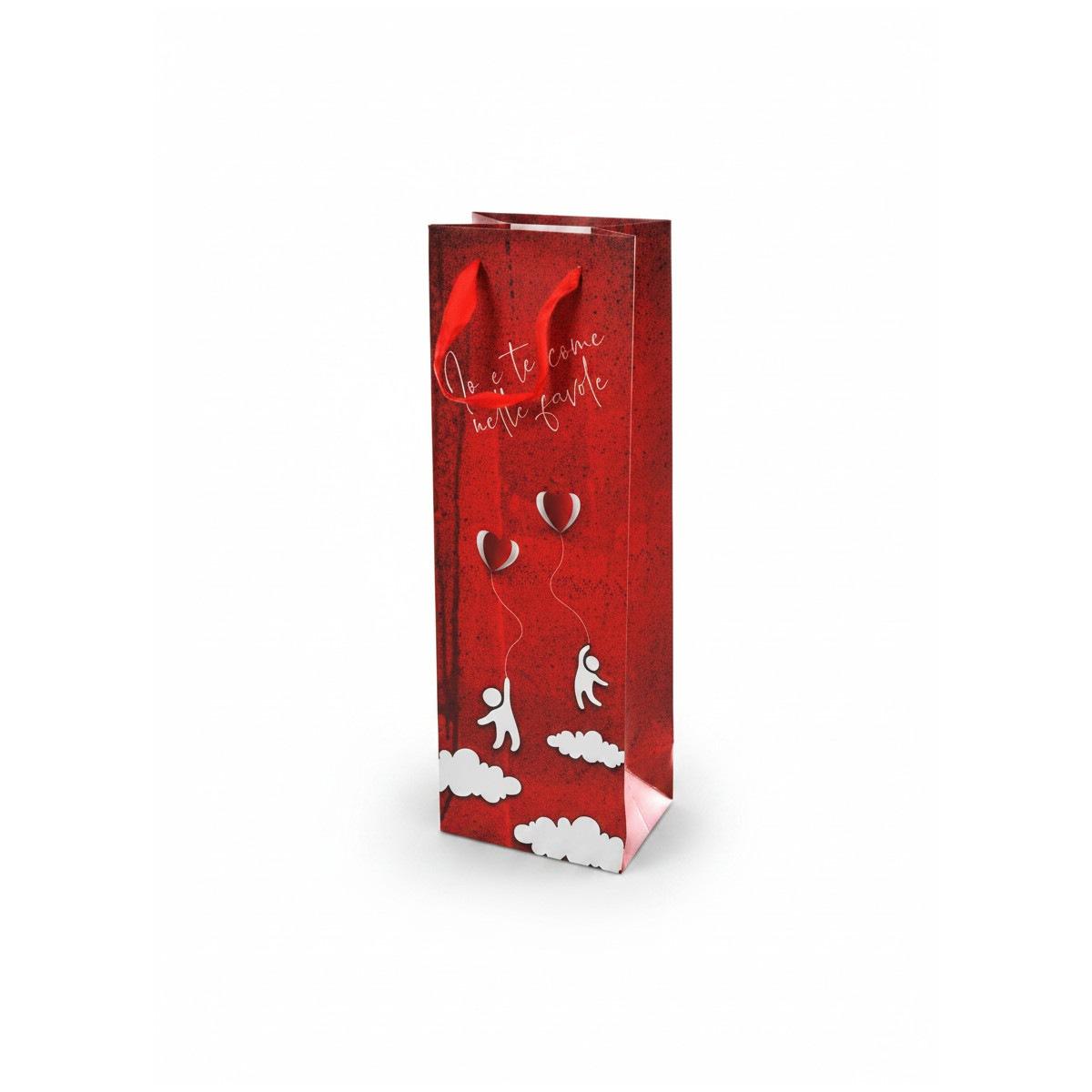 Shopper in carta 12 x 36 x 9 cm fantasia san valentino