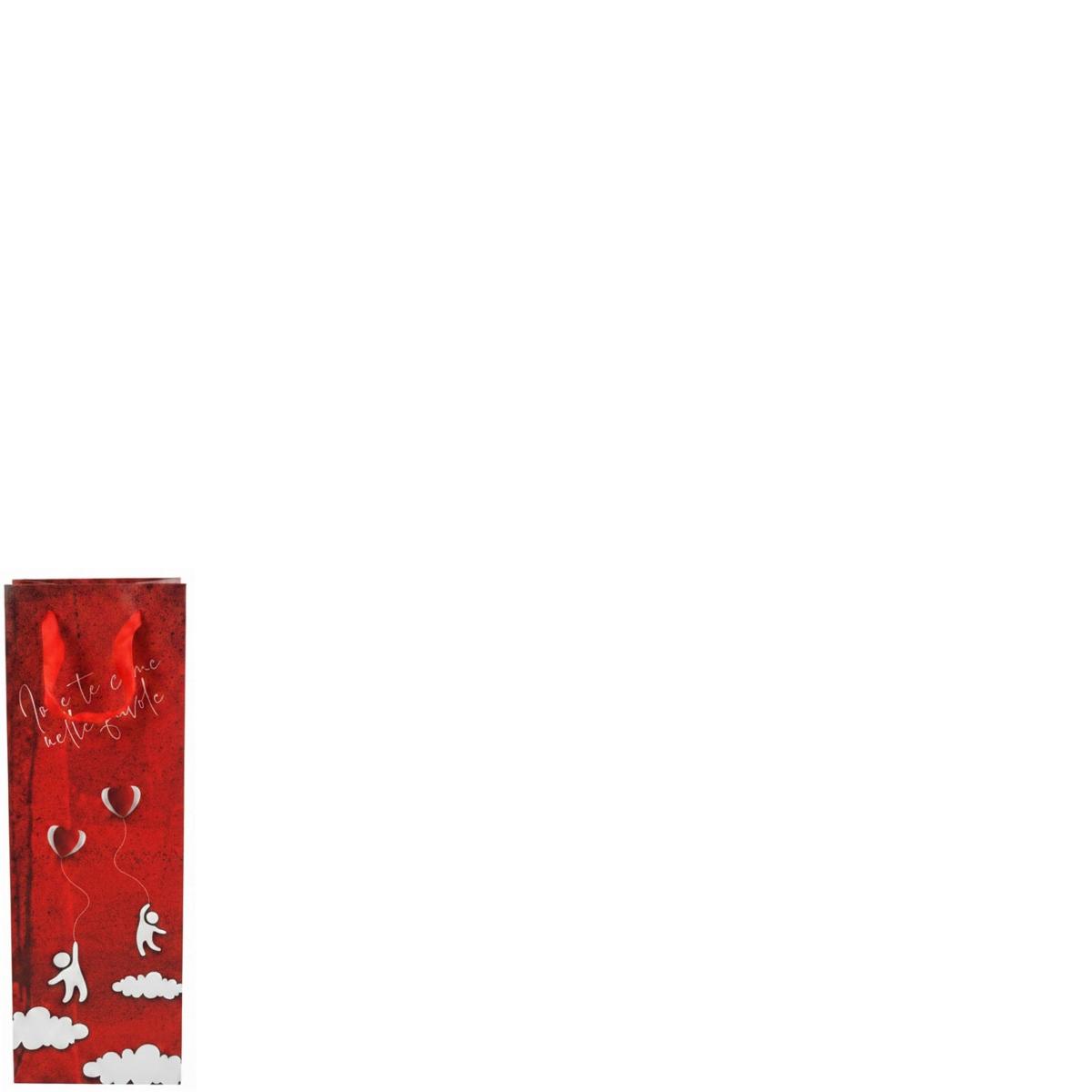 Shopper in carta 12 x 36 x 9 cm fantasia san valentino