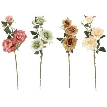 Rosa 3 fiori per decorazioni cm 60
