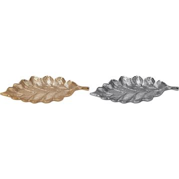 Foglia in metallo per decorazione 22x12 cm