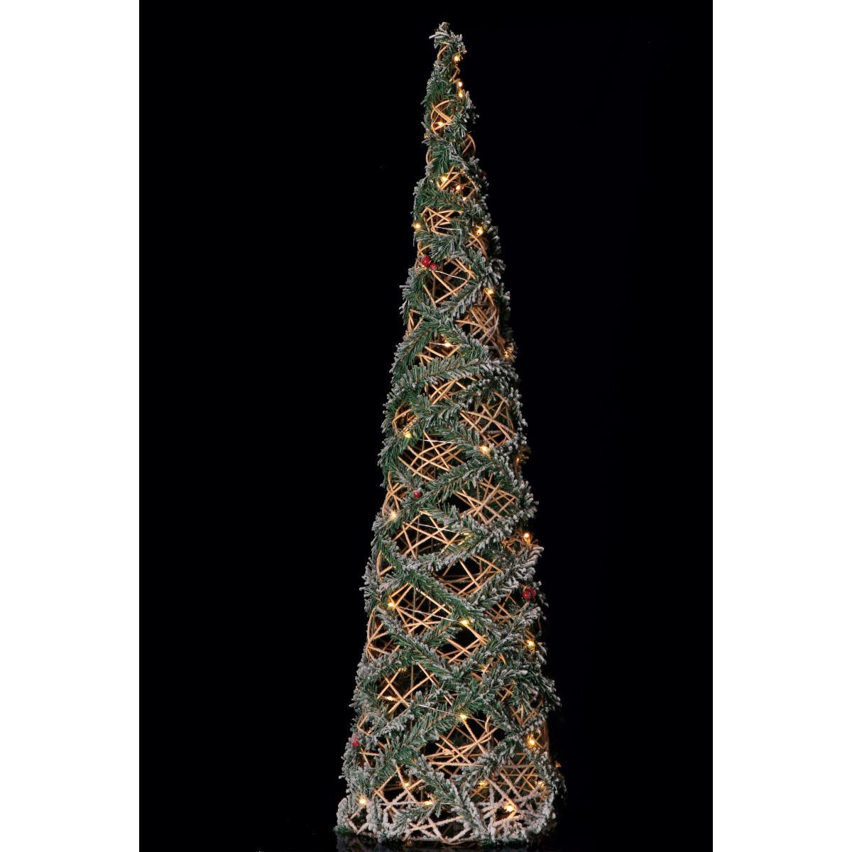 Albero in rattan 50 led decorazione natalizia h100 cm