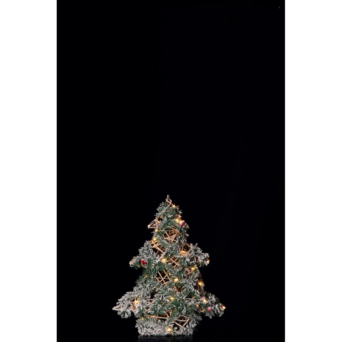 Albero in rattan 30 led decorazione natalizia h40 cm