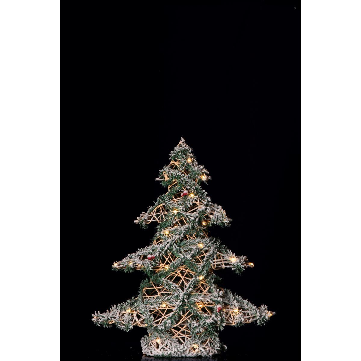 Albero in rattan 40 led decorazione natalizia h60 cm