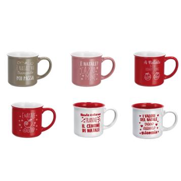 Tazza in ceramica natalizia scritte divertenti d9xh8,5 cm