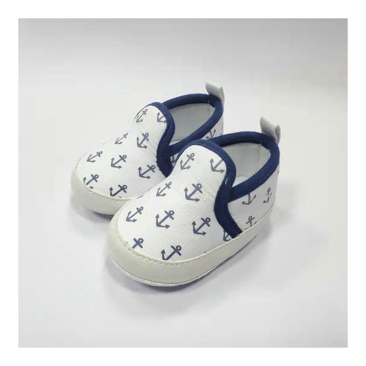 Scarpette tennis bimbo con tela stampata ancore graziella