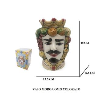 Vaso 18cm moro uomo colorato