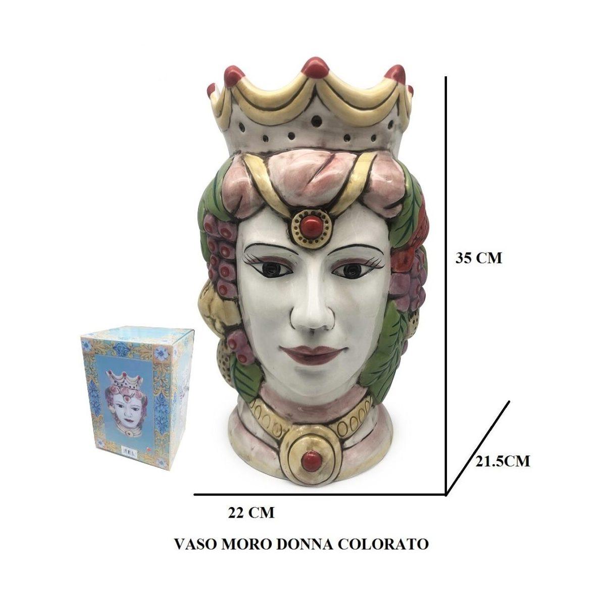 Vaso 35cm moro donna colorato