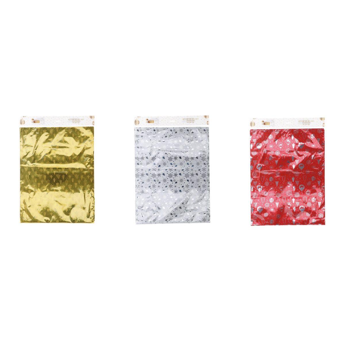 Set 2 buste regalo metallizzate natalizie 40x65 cm