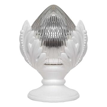 Pomo argento base bianca h16,5 cm