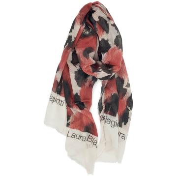 Sciarpa donna maculato logo ripetuto laura biagiotti made in italy