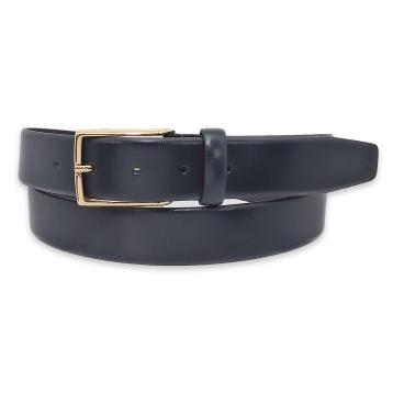Cintura uomo made in italy in pelle box senza cuciture fibbia oro