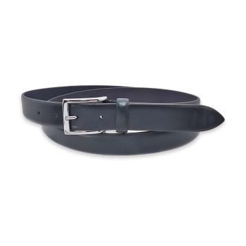 Cintura uomo made in italy in pelle box senza cuciture fibbia argento