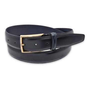 Cintura uomo made in italy in pelle box una cucitura fibbia oro