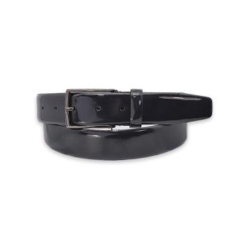 Cintura uomo made in italy in pelle vernice senza cuciture fibbia canna di fucile