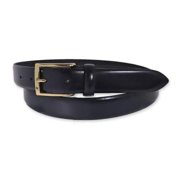 Cintura uomo made in italy in pelle abrasivata senza cuciture fibbia oro