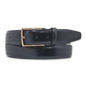 Cintura uomo made in italy in pelle abrasivata una cucitura fibbia oro