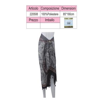 Sciarpa pareo donna in poliestere coveri collection