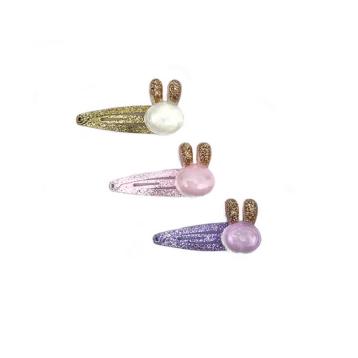 Clic clac glitter 5 cm con coniglietto satinato