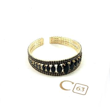 Bracciale donna rigido con decorazioni in strass e zirconi C63