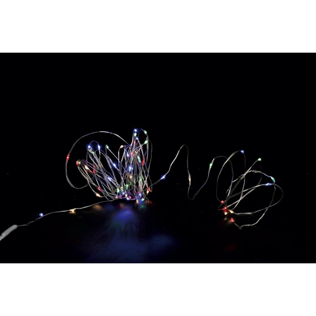 Catena luminosa 20microled con pile multicolore