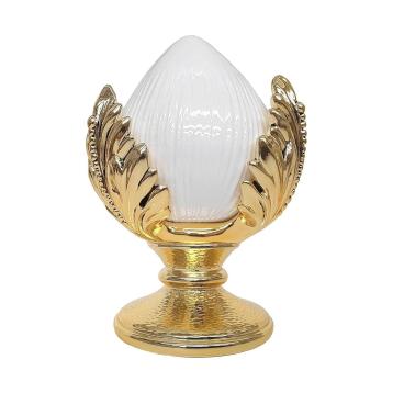 Pomo bianco base oro h12 cm