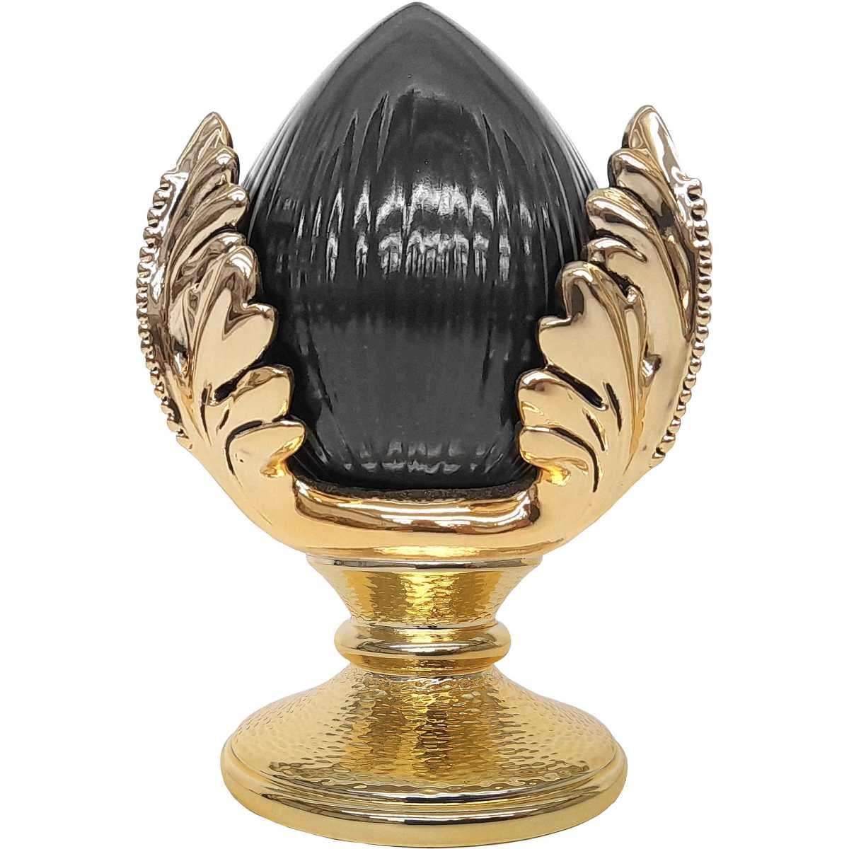 Pomo nero base oro h16,5 cm