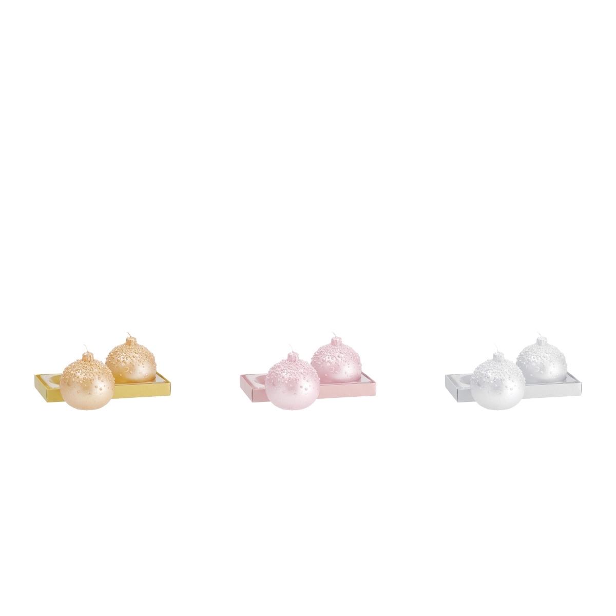 Set 2 candele modello pallina d7,5 cm