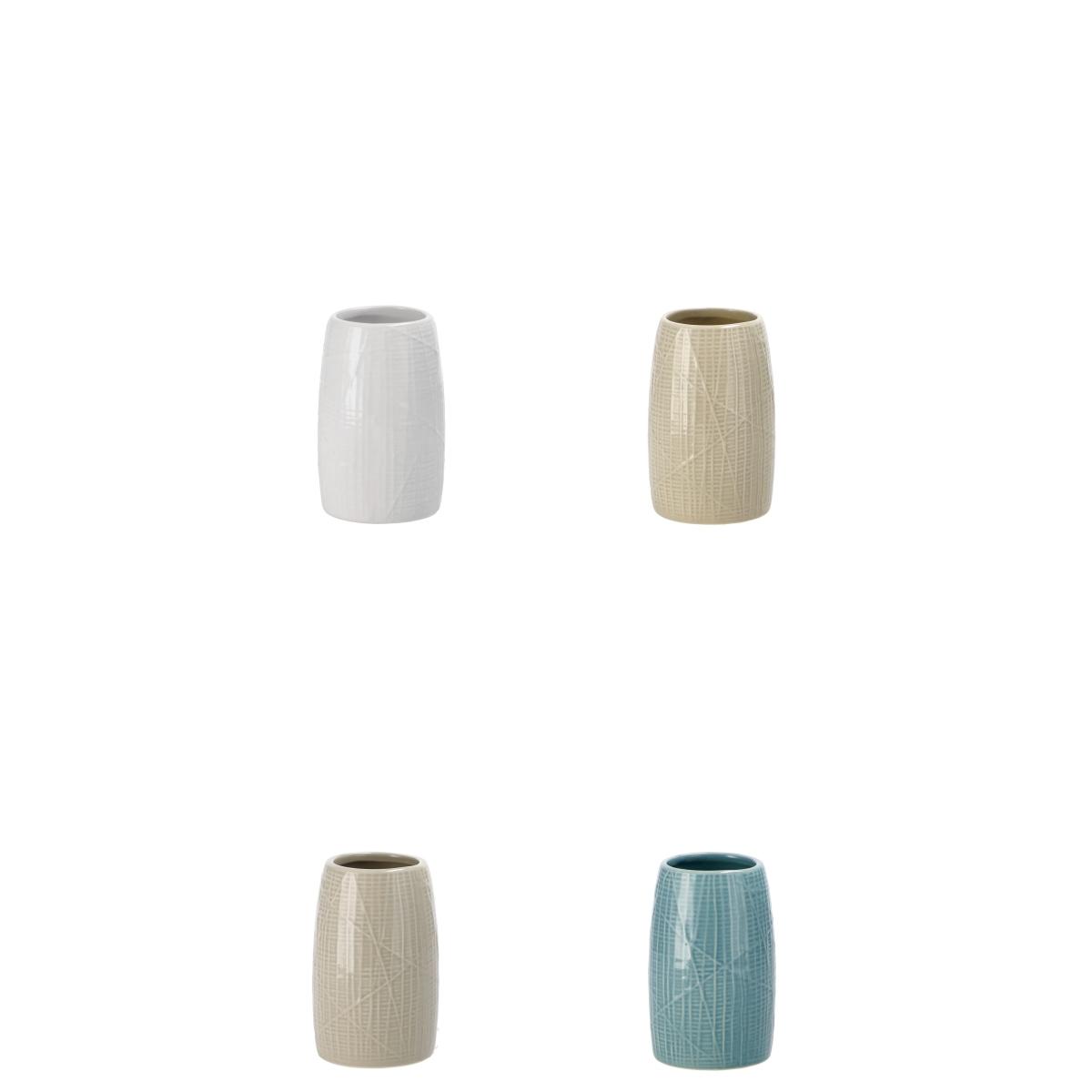 Porta spazzolini in ceramica d.7,5xh.12 cm