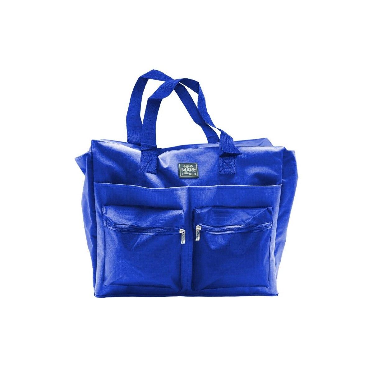 Borsa mare quadrata sistema rib stop tinta unita aqua di mare