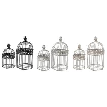 Set 2 gabbiette esagonali in ferro h.34/43 cm