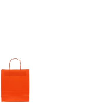 Shopper in carta h.21,5 x l.14 x p.8,5 cm colore arancione maniglia ritorta