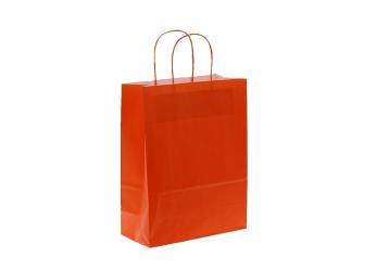 Shoppers carta colore arancio maniglia ritorta H 21,5 X L 14 X P 8,5