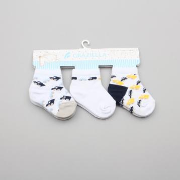 Tris di calzini neonato bimbo in colori assortiti