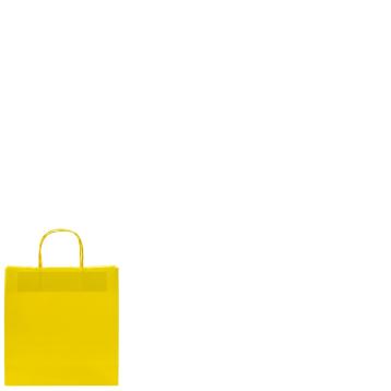 Shopper in carta h.21,5 x l.14 x p.8,5 cm colore giallo maniglia ritorta