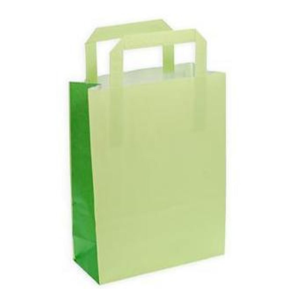 Shopper in carta h.24 cm x l.18 x p.8 cm bicolor verde