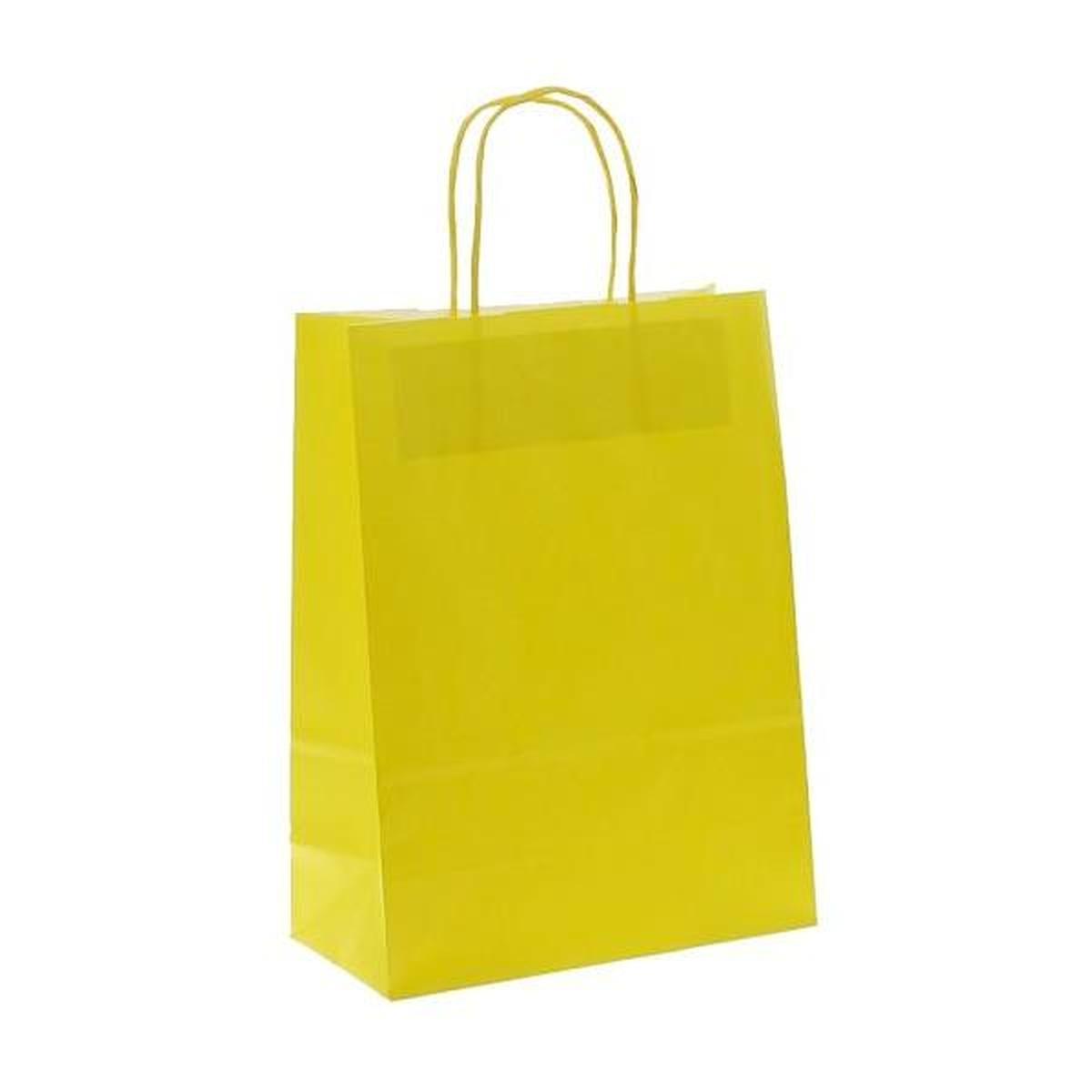 Shopper in carta h.24 x l.18 x p.8 cm colore giallo