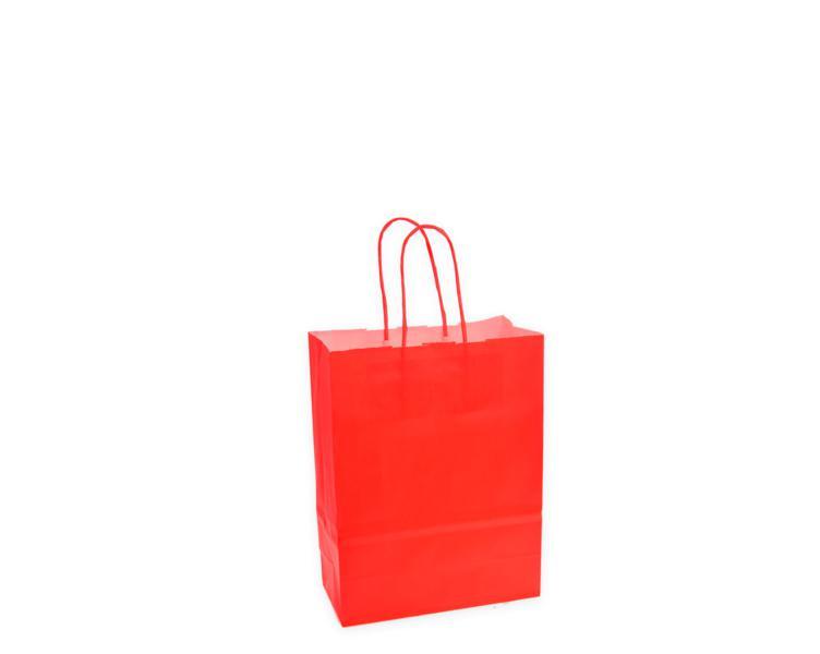 Shoppers carta colore rosso H24 L18 P8 cm.