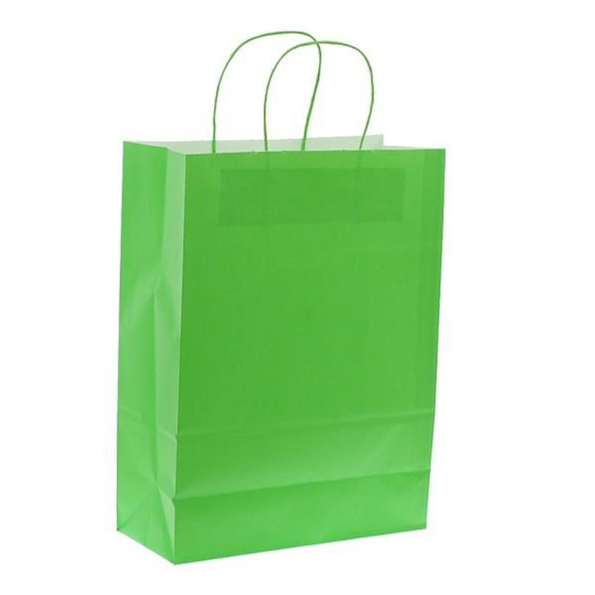 Shopper in carta h.24 x l.18 x p.8 cm colore verde chiaro
