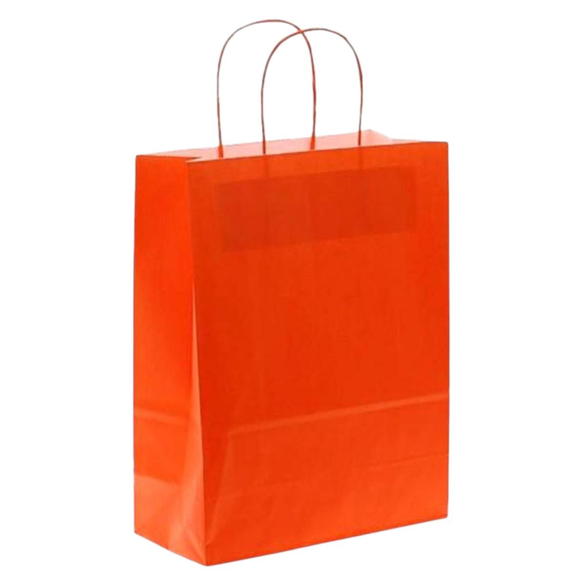 Shopper in carta h.29 x l.22 x p.10 cm colore arancione