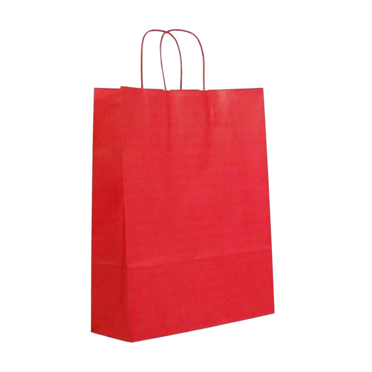 Shopper in carta h.29 x l.22 x p.10 cm colore rosso
