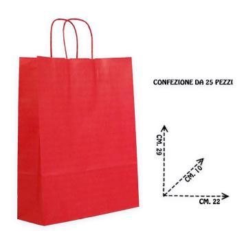 Shoppers carta colore rosso H29 X L22 X P10 cm.