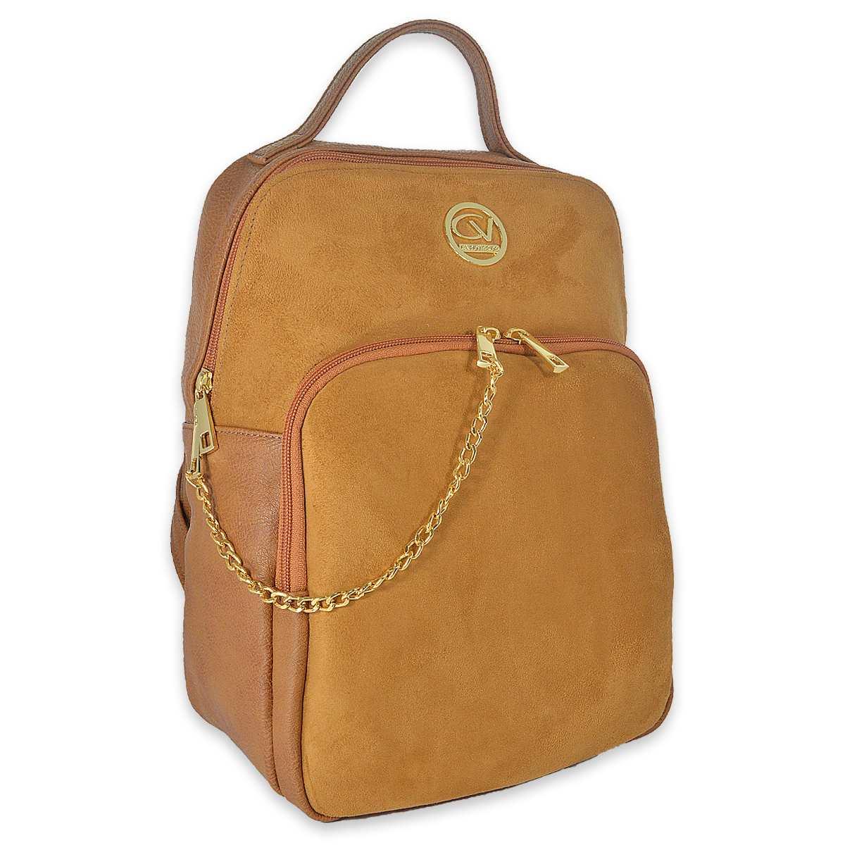 Zaino in camoscio colore grigio Capoverde Made in Italy