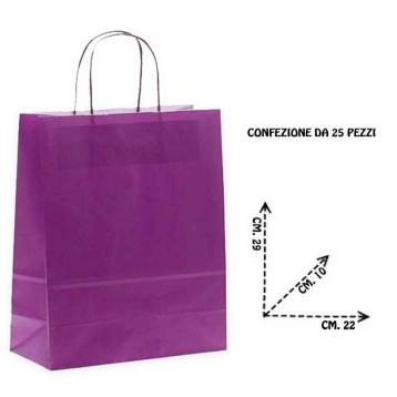 Shoppers carta h29xl22xp10 cm.colore viola.