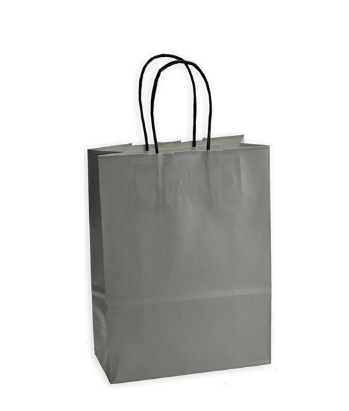 Shoppers carta  H 37 x  L 27  x P12 cm. colore grigio chiaro