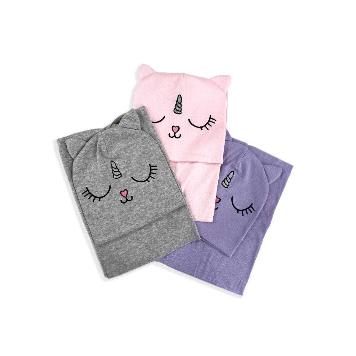 Set bimba scaldacollo e cappello catty unicorn le kikke
