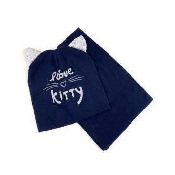 Set bimba scaldacollo e berretto i love kitty le kikke